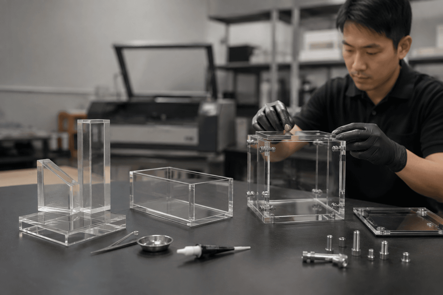 Custom acrylic acrylic bonding vs mechanical assembly product detail for B2B material, fabrication and sourcing review